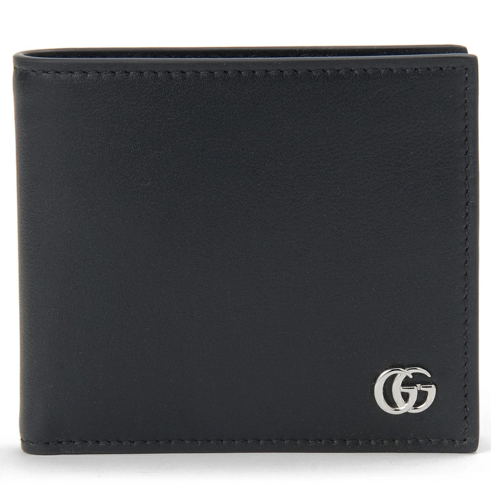 Gucci Bi fold Wallet Black GG MARMONT